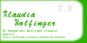 klaudia wolfinger business card
